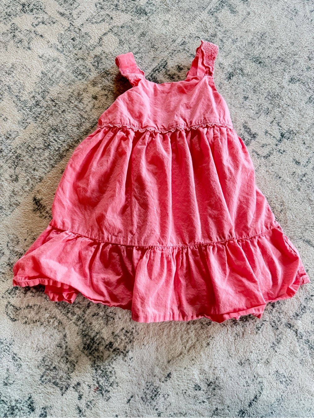 Sz 24m Sleeveless Ruffle Dress in Coral Pink